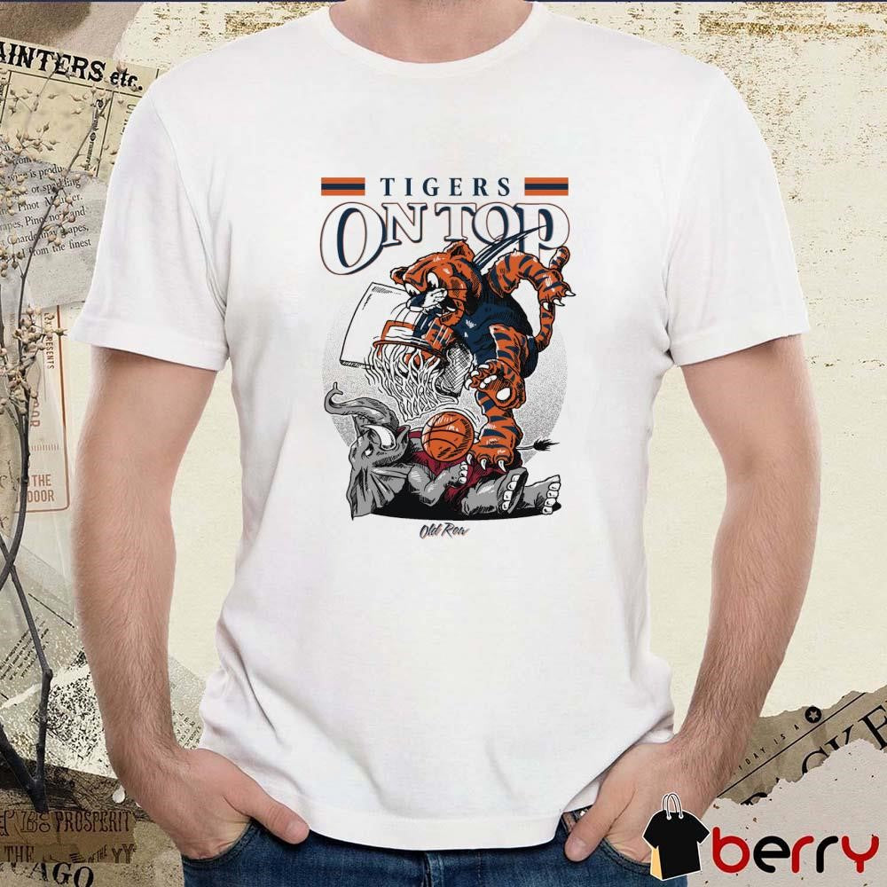 Tigers On Top Auburn Tigers Vs Alabama Crimson Tide Mascot 2025 t-shirt