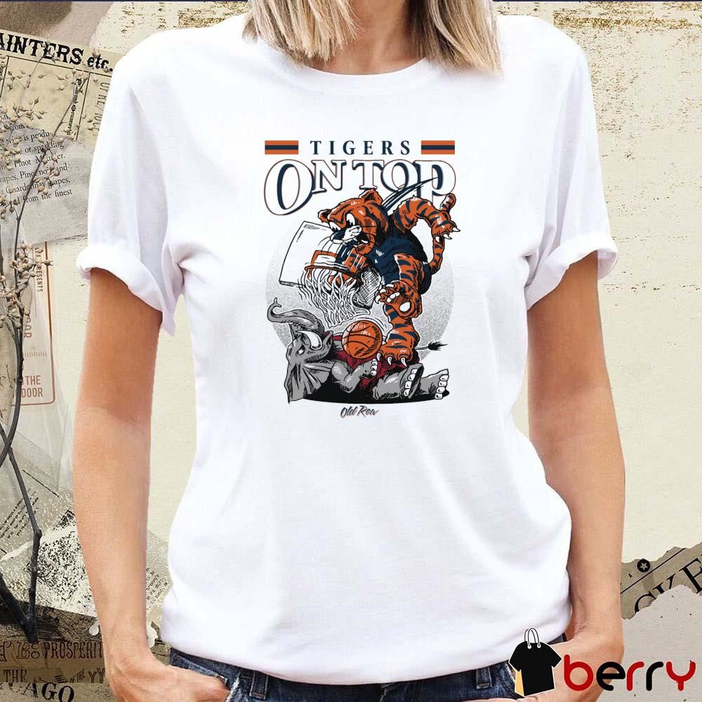 Tigers On Top Auburn Tigers Vs Alabama Crimson Tide Mascot 2025 t-shirt