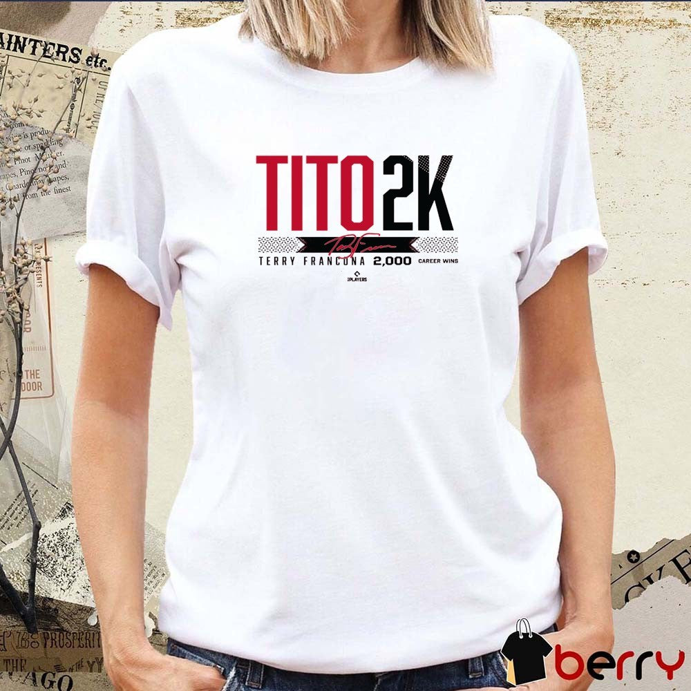 Tito 2k Terry Francona 2,000 Wins Career Wing Cincinnati Reds MLB Signature t-shirt