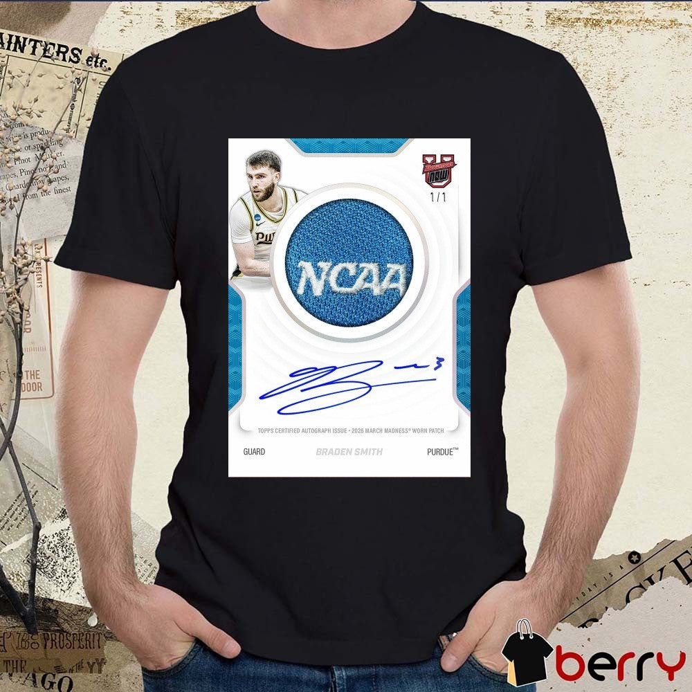 Topps Certified Autograph Issue 2026 March Madness Worn Patch Braden Smith Purdue t-shirt
