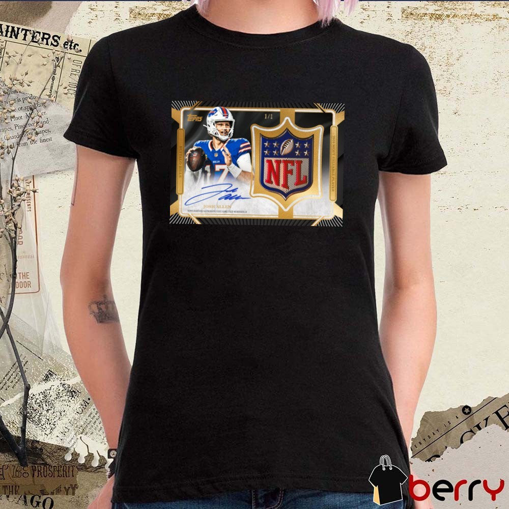 Topps Gold Shield Josh Allen, Buffalo Bills Topps Certified Autograph Issue Signature t-shirt