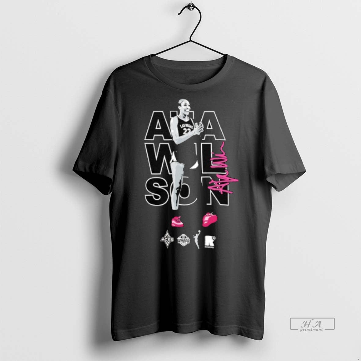 Official Trendy Aja Wilson Las Vegas Aces Basketball Wnba 2025 Signature Tee Sweater