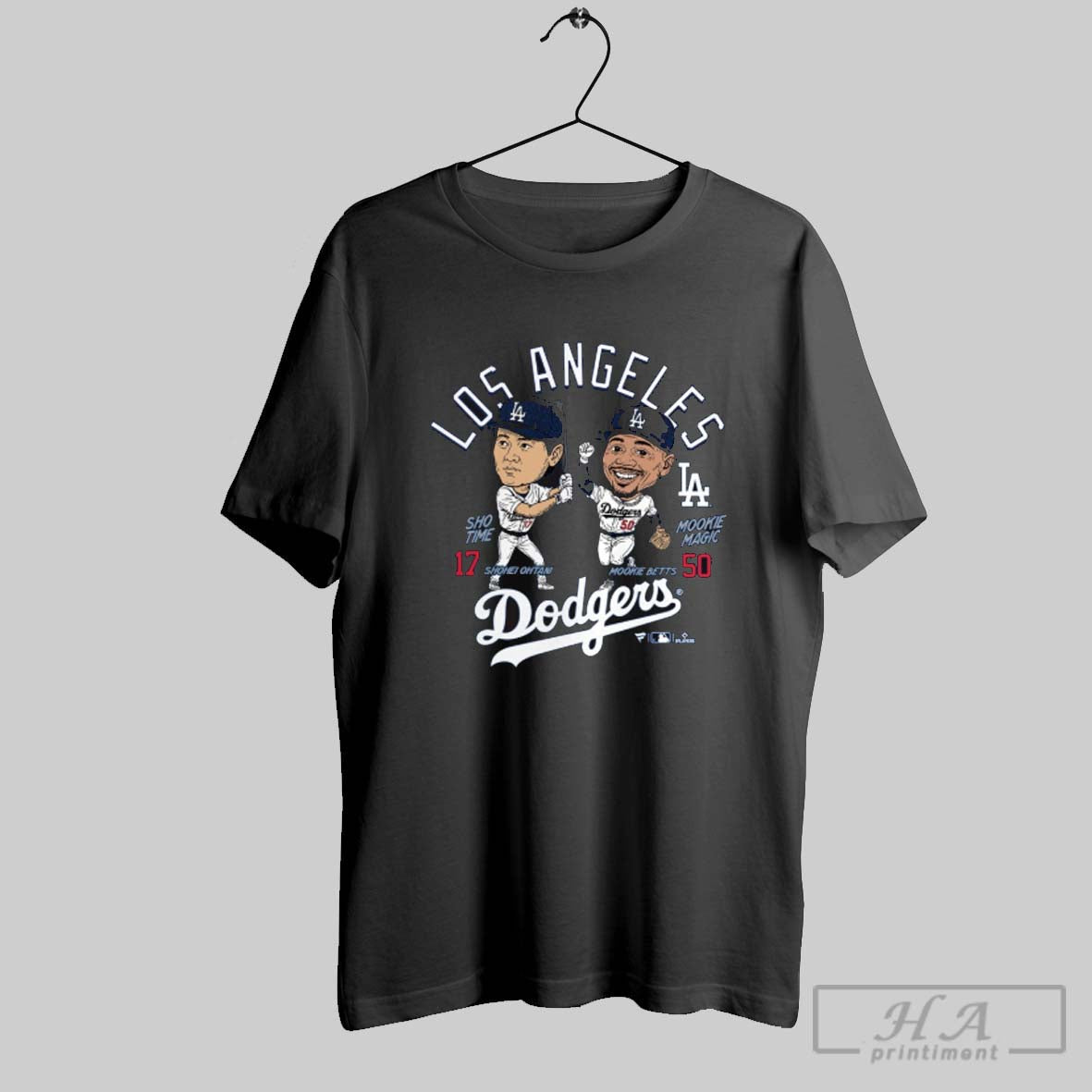 Official Trendy Los Angeles Dodgers Mlb Mookie Betts And Shohei Ohtani Players Duo Caricatures