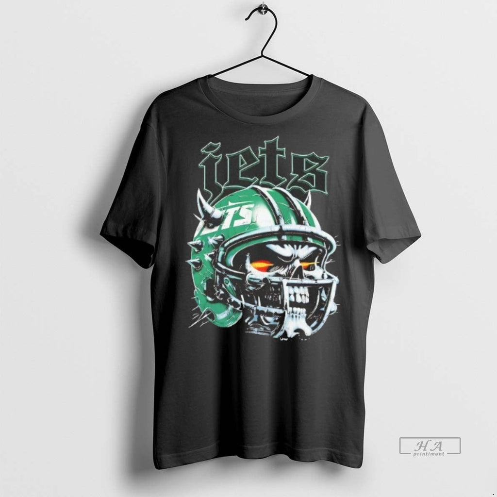 Official Trendy New York Jets Skull Helmet Tee Sweater