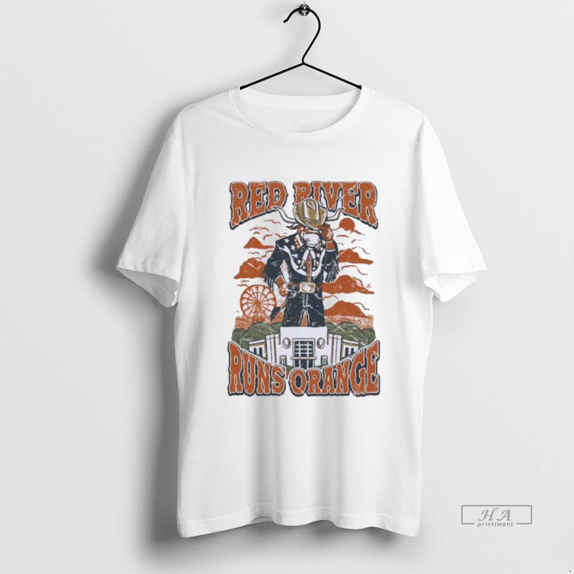 Official Trendy Texas Longhorns Red River Runs Orange Tee Sweater