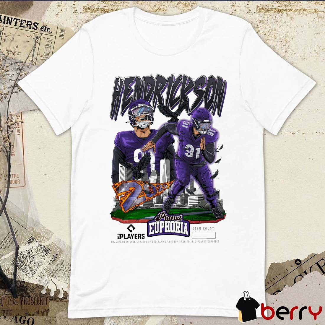 Trey Hendrickson Baltimore Ravens NFL Planet Euphoria Art 2026 t-shirt