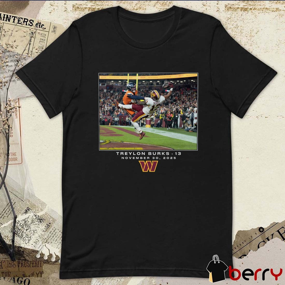 Treylon Burks Washington Commanders NFL Flash Features Week 13 November 30 2025 t-shirt