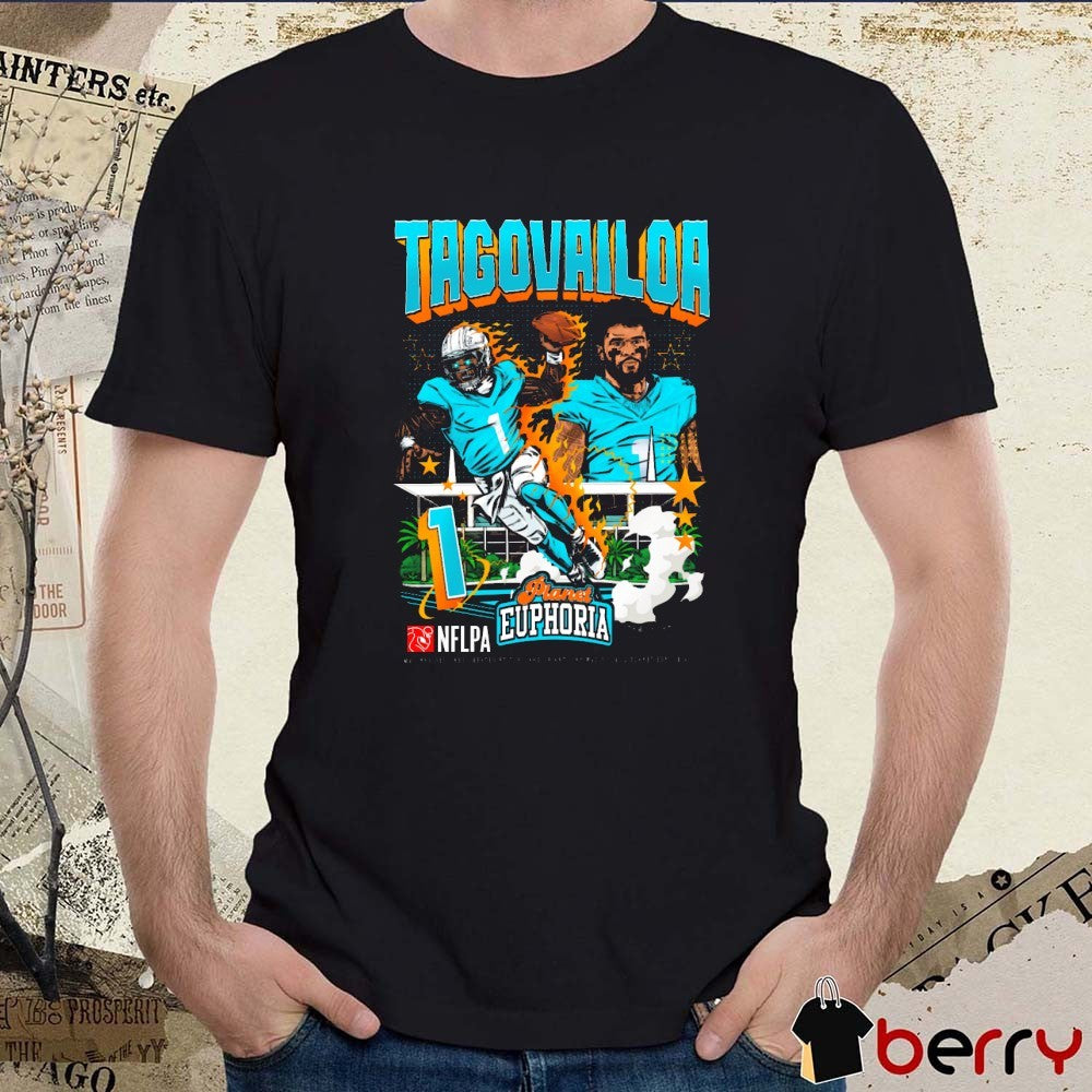 Tua Tagovailoa Miami Dolphins NFLPA Football Planet Euphoria Art 2025 t-shirt