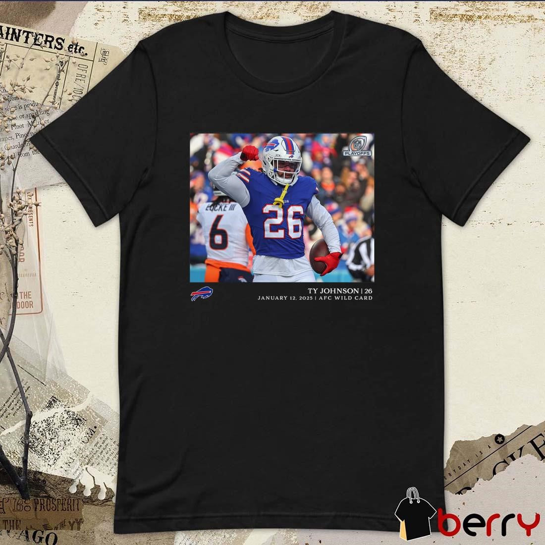 Ty Johnson Buffalo Bills NFL Flash Features AFC Wild Card Jan 12 2025 t-shirt