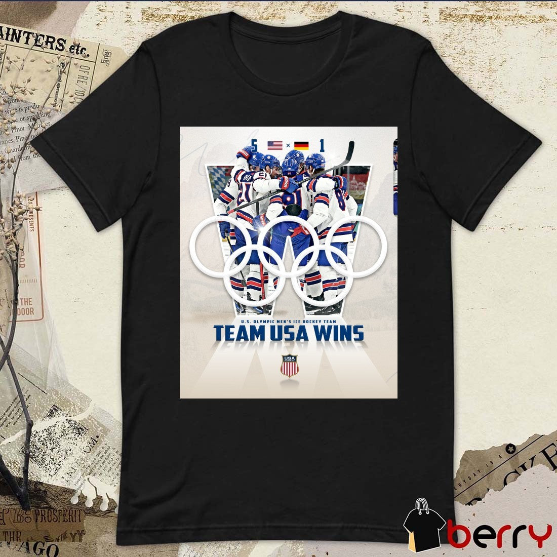 U.S. Olympic 2026 Men’s Ice Hockey Team Team USA Wins 5-1 over Germany t-shirt