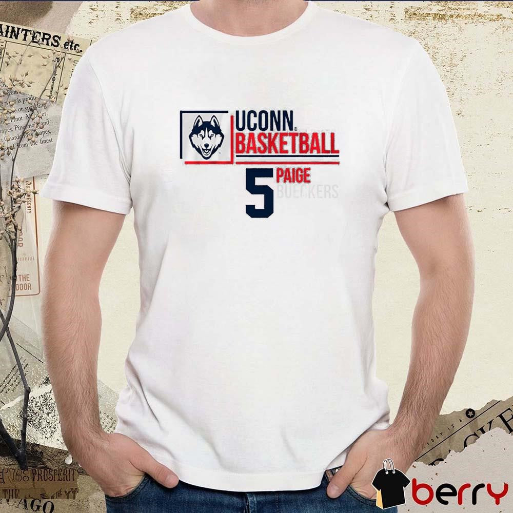 UConn Huskies Paige Bueckers 5 Name Stack 2025 t-shirt