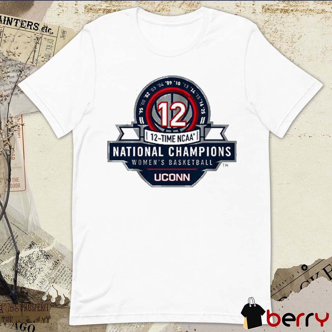 UConn Huskies Women’s Basketball 12x Time NCAA National Champions Logo Win South Carolina Gamecocks t-shirt