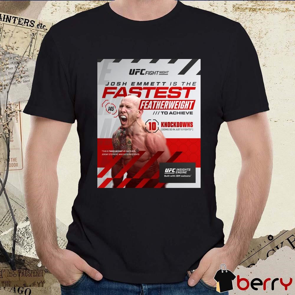UFC Fight Night Josh Emmett is the fastest featherweight to achieve 10 knockdowns in the UFC 2025 t-shirt