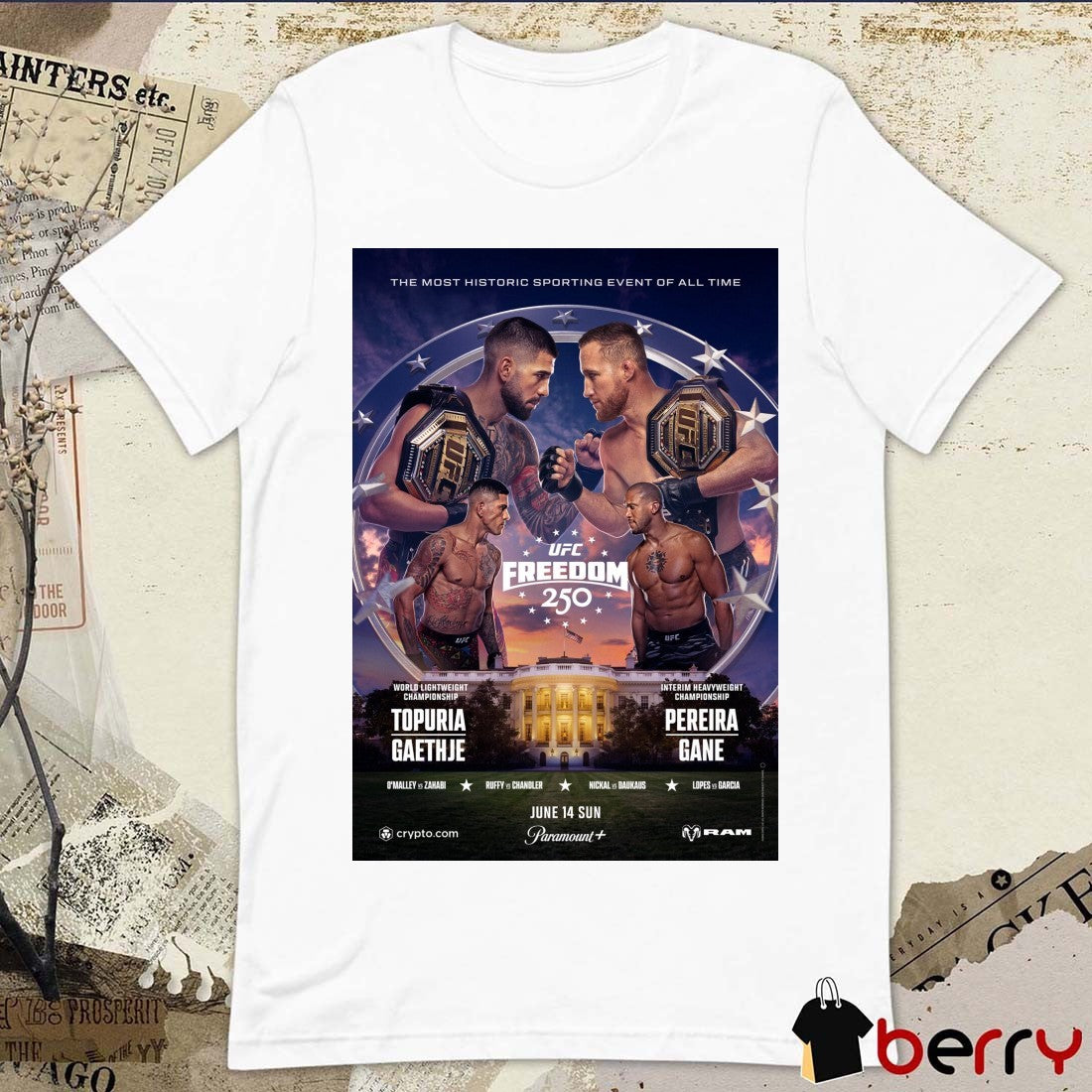 UFC Freedom 250 White House June 14, 2026 America’s 250th Birthday Celebrations Poster t-shirt