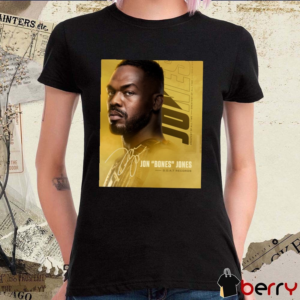 UFC Jon Bones Jones Goat Records The Greatest of All Time 2025 Poster t-shirt
