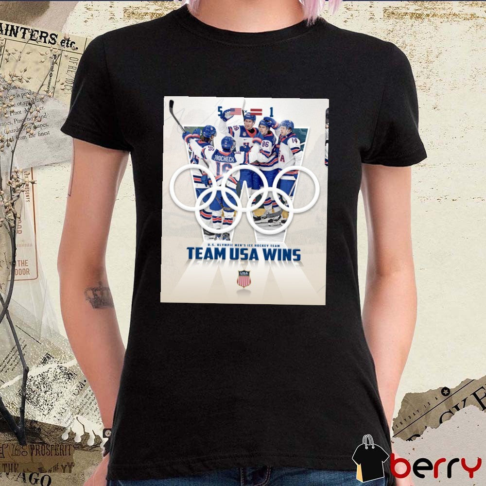 US Olympic Men’s Ice Hockey Team Team USA Wins 2026 Poster t-shirt