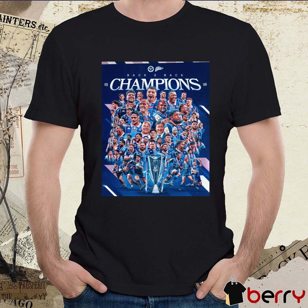 Union Bordeaux Bègles 2025-26 Back To Back Investec Champions Cup Winners Poster t-shirt