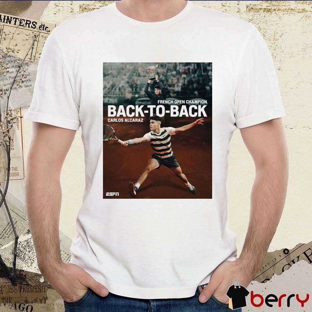 VAMOS Carlos Alcaraz French Open Champion Back-To-Back 2025 Poster t-shirt