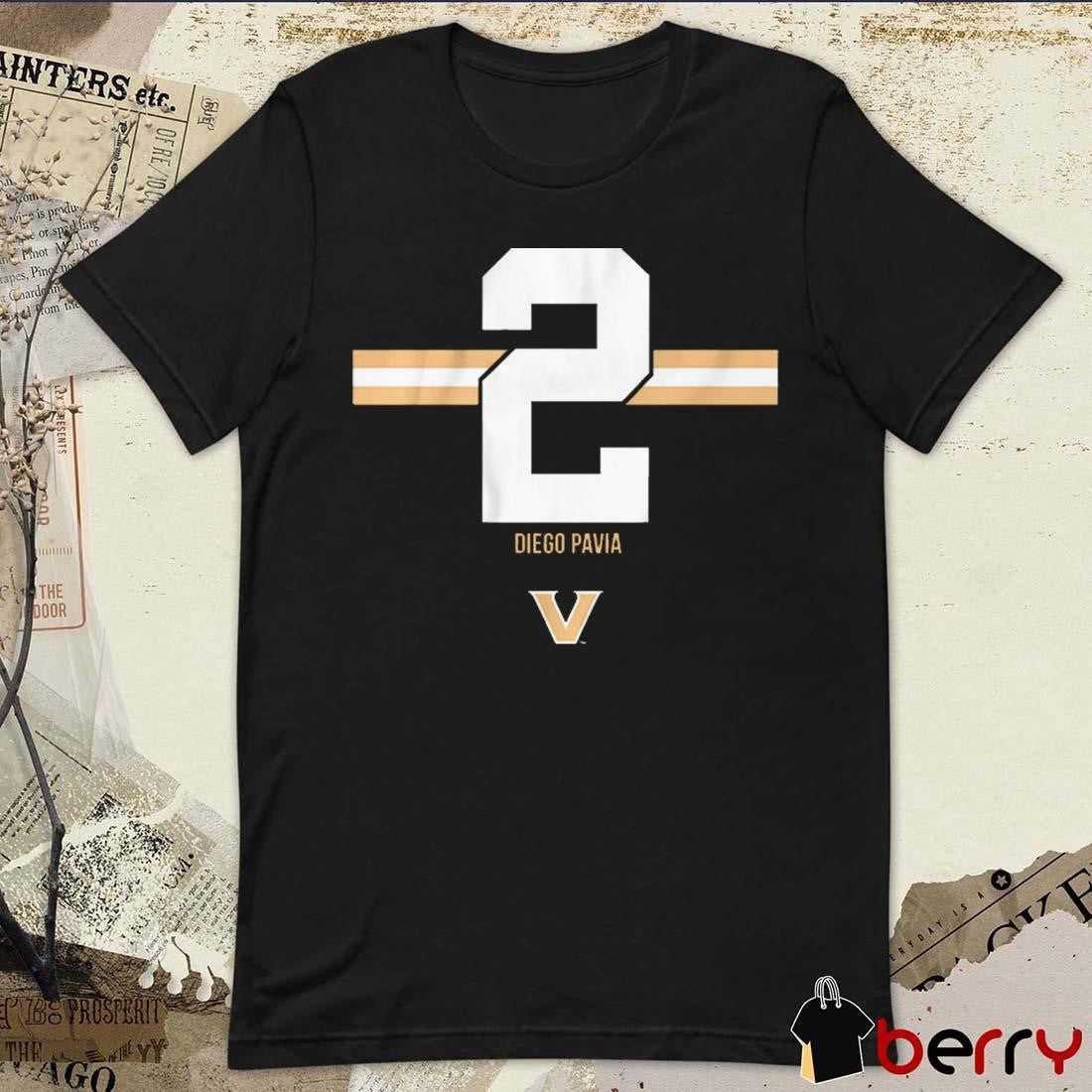 Vanderbilt Commodores Football Diego Pavia 2 Stripe t-shirt