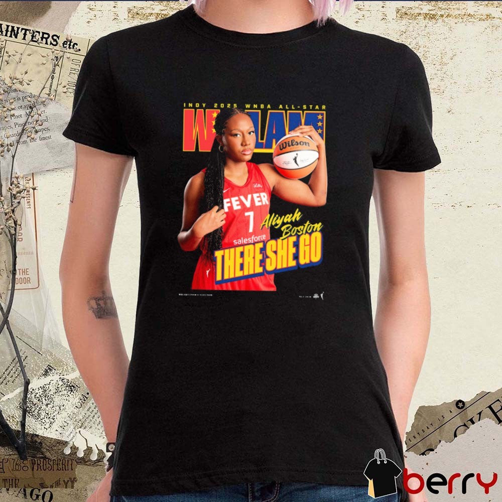 WSLAM Aliyah Boston Indiana Fever There She Go Indy 2025 WNBA All-Star t-shirt