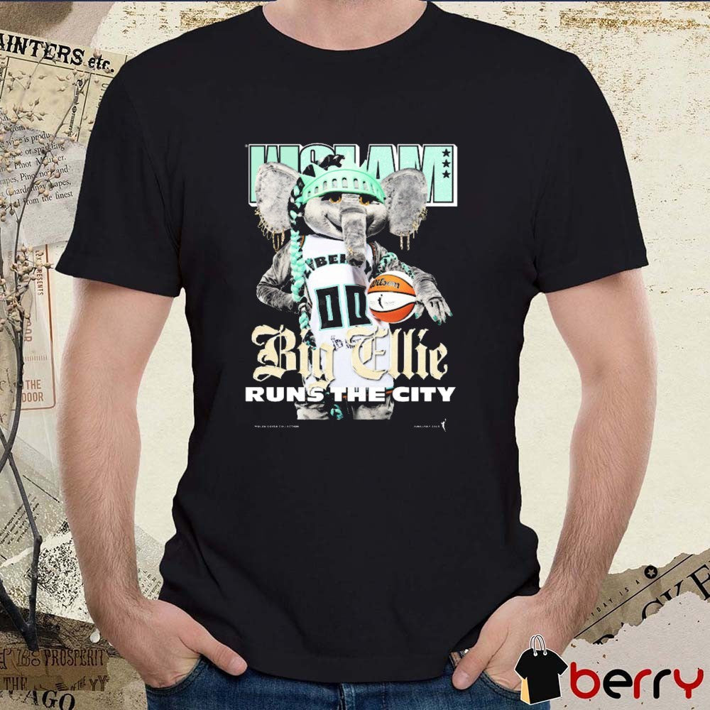 WSLAM Cover Big Ellie The Elephant Run The City New York Liberty 2025 t-shirt