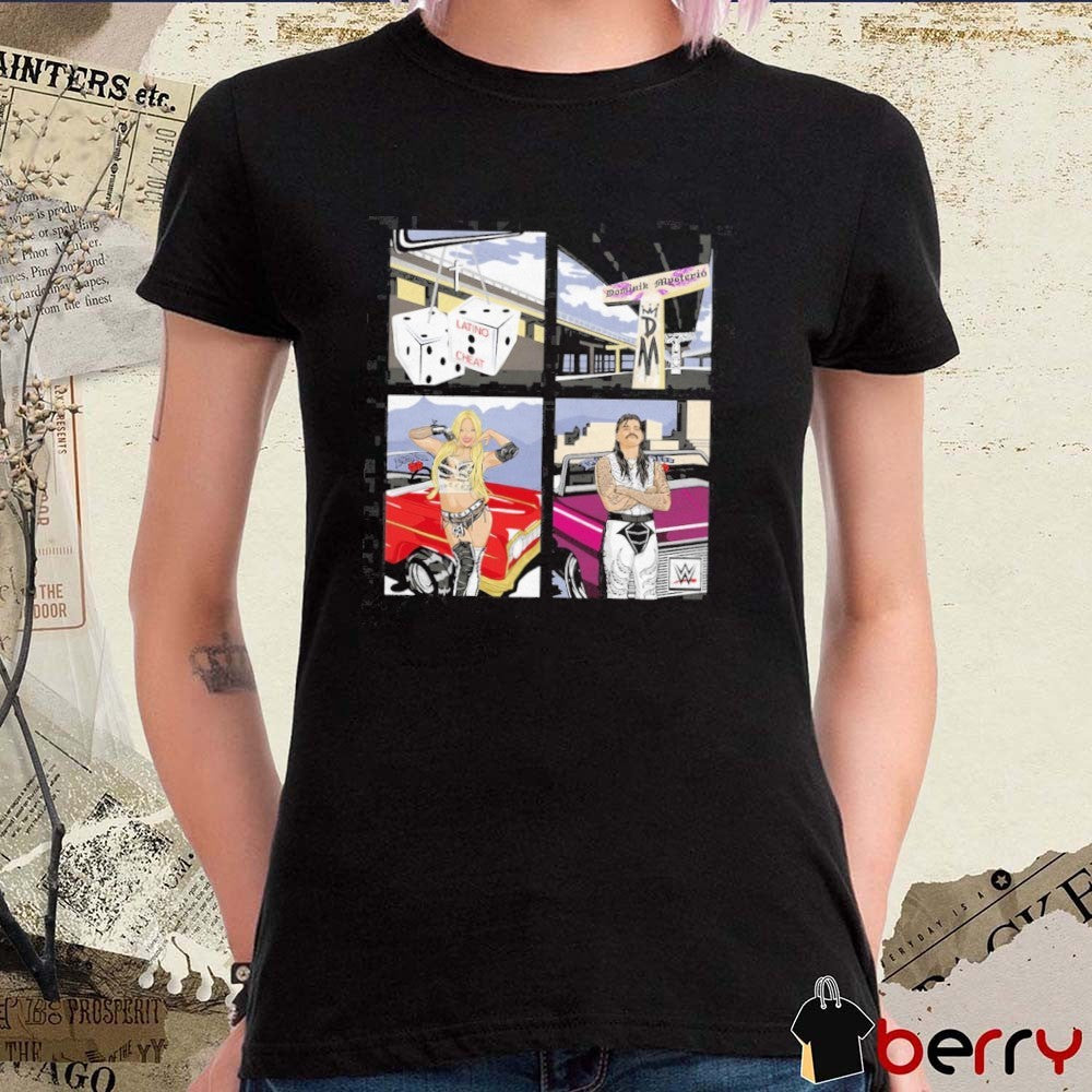 WWE Ripple Junction Black Dominik Mysterio And Liv Morgan 00s RPG t-shirt