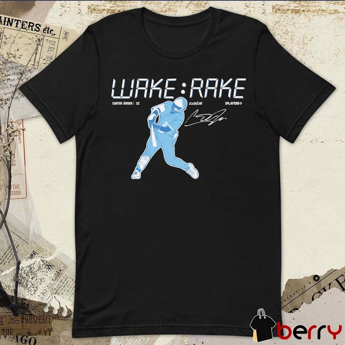 Wake and Rake Carter Jensen Kansas City Royals 2026 MLB Signature t-shirt