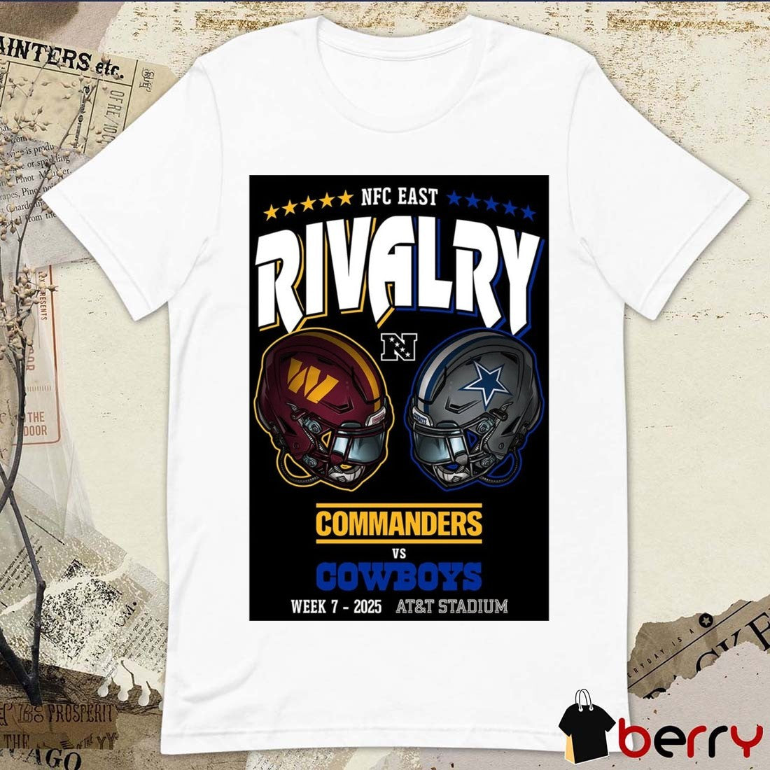 Washington Commanders Vs Dallas Cowboys 2025 NFC East Rivalry Week 7 AT&T Stadium Poster t-shirt