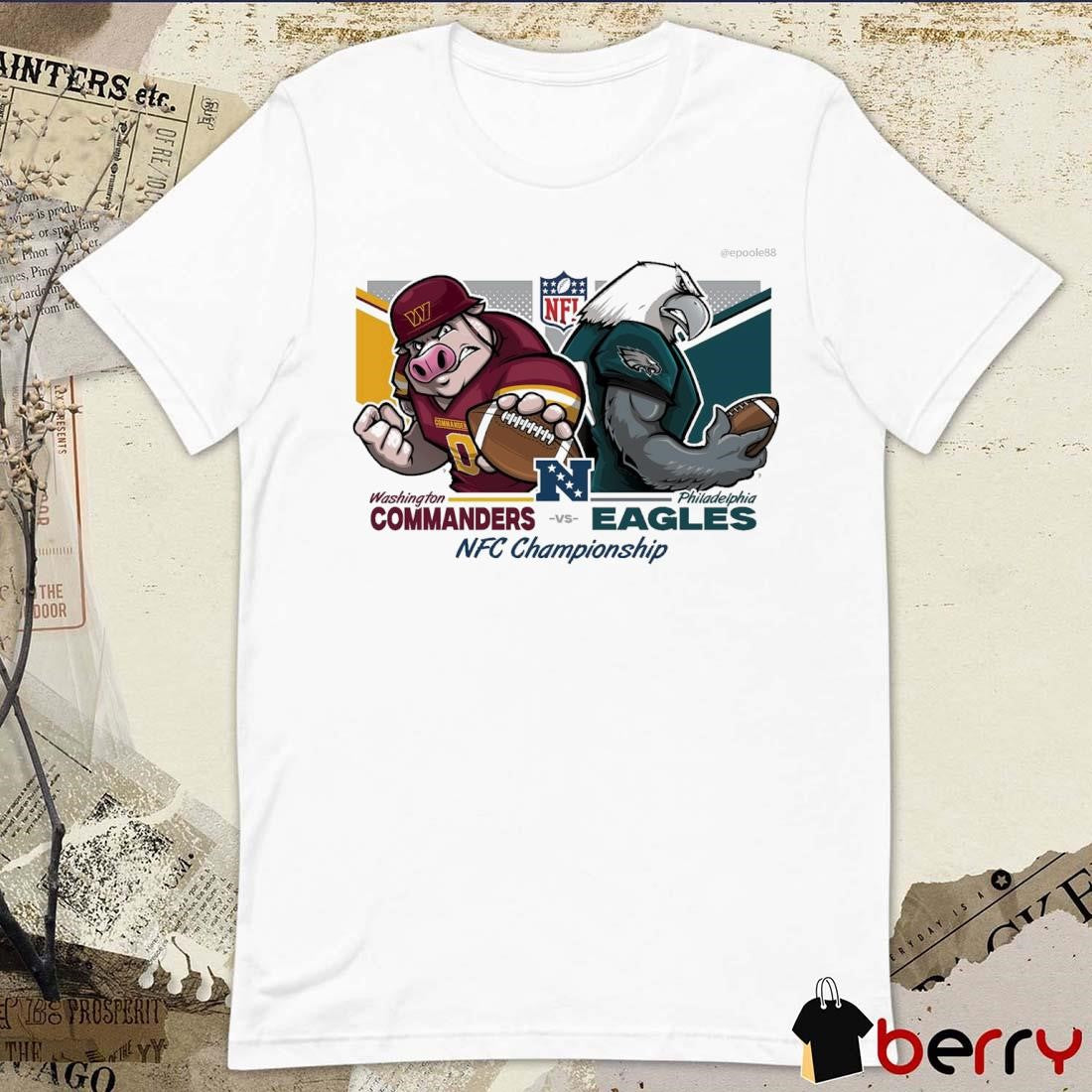Washington Commanders Vs Philadelphia Eagles NFC Championship NFL Conference Championships Super Bowl LIX Mascot Painting t-shirt