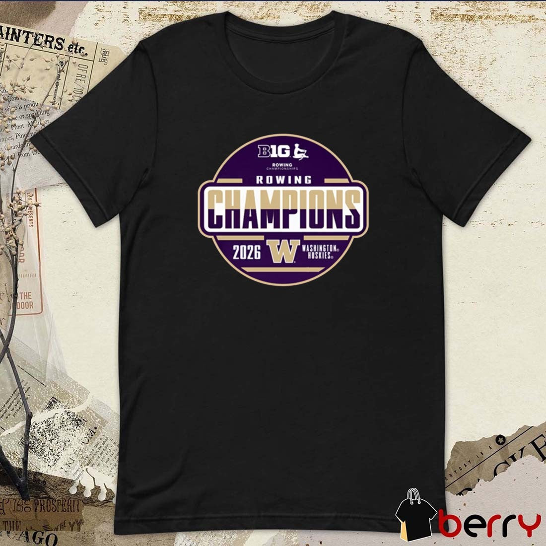 Washington Huskies 2026 Big Ten Rowing Champions Locker Room t-shirt