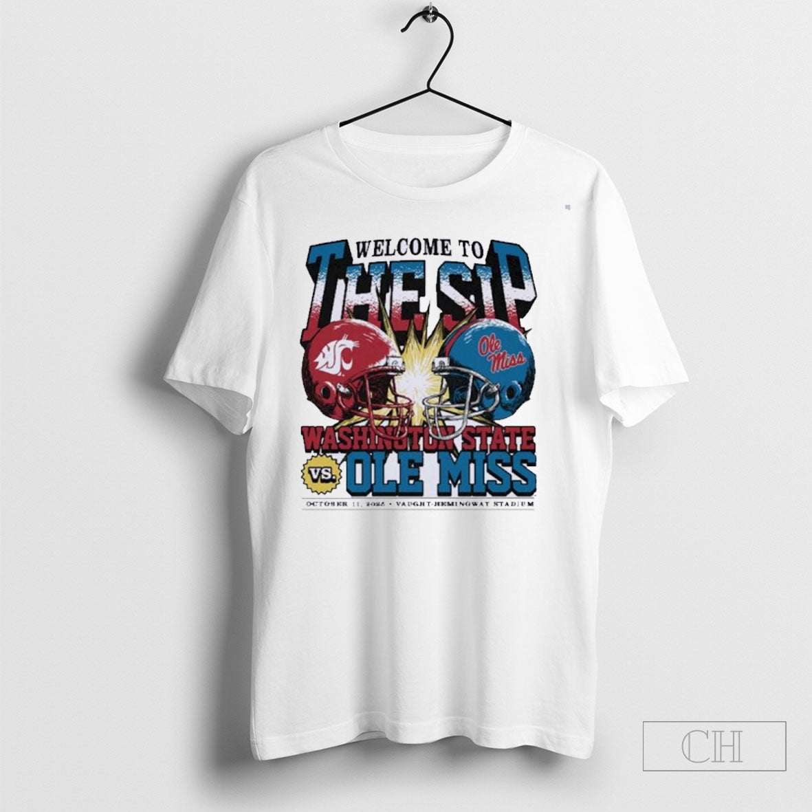 Official Washington State Vs Ole Miss 2025 Welcome To The Ship Matchup T Shirt