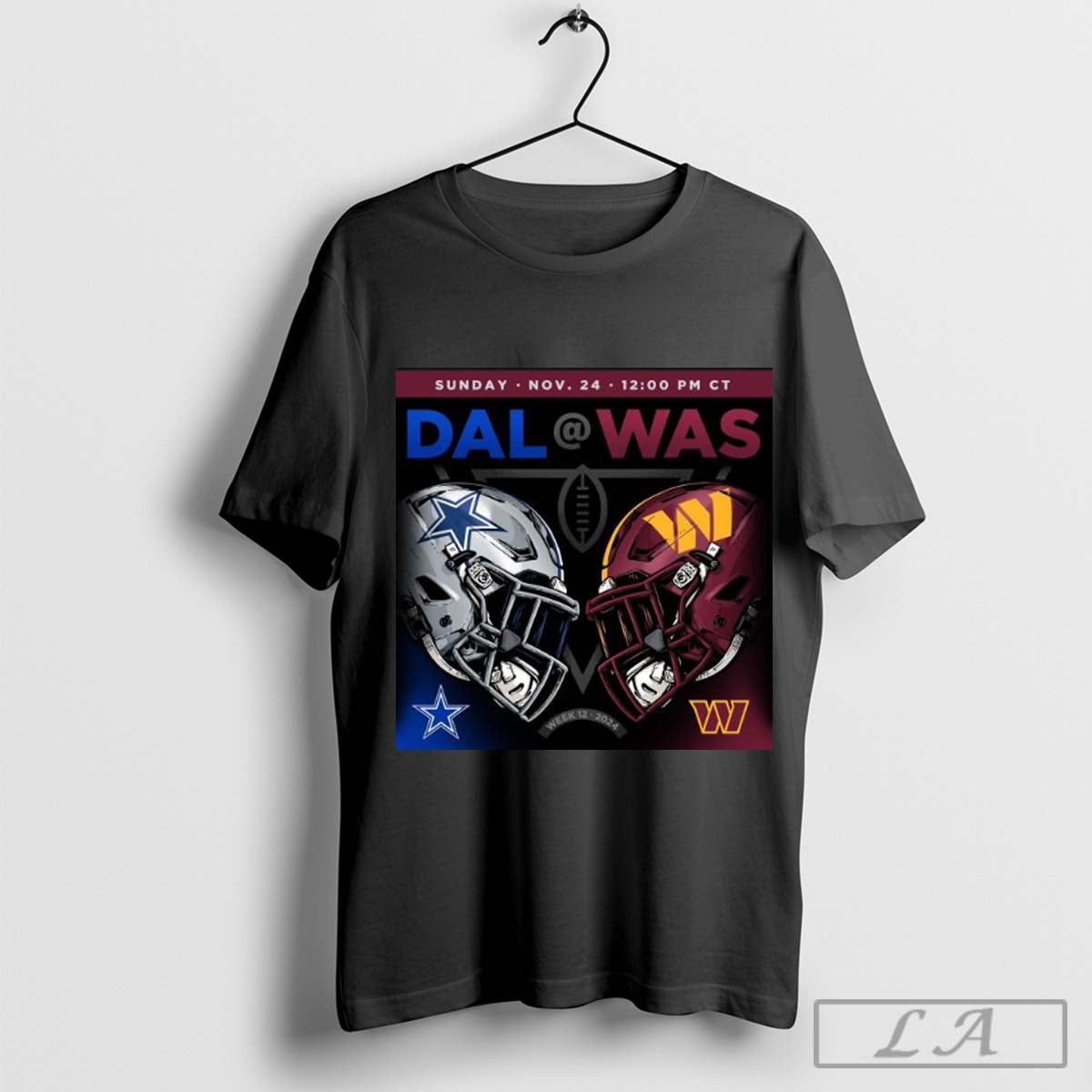 Official Dallas Cowboys Vs Washington Commanders Helmet Sunday Nov 24 Week 12 2024 Poster