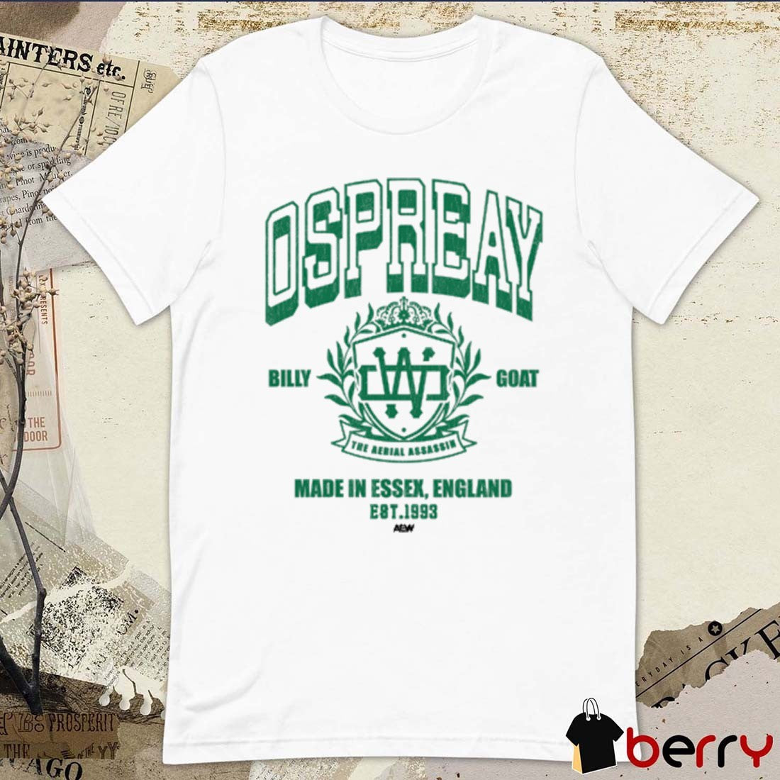 Will Ospreay Billy Goat The Aerial Assassin Made in Essex England Est 1993 AEW t-shirt