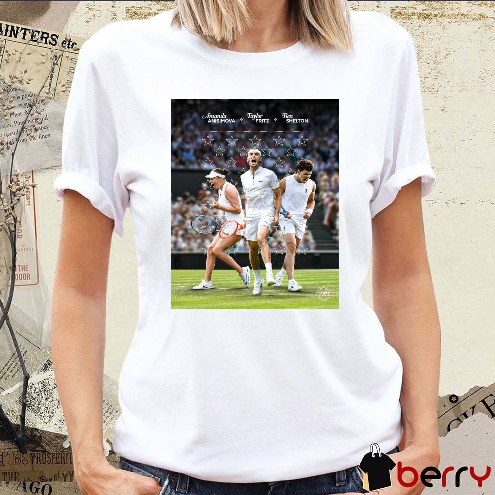 Wimbledon Amanda Anisimova Taylor Fritz Ben Shelton Happy 4th July 2025 Poster t-shirt