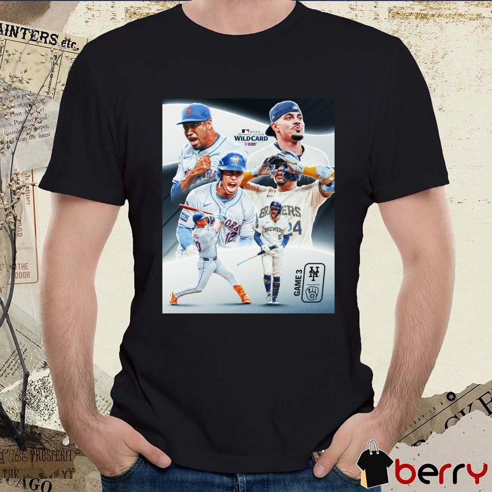 Win and advance MLB 2024 National League Wild Card Game 3 New York Mets vs Milwaukee Brewers Poster t-shirt