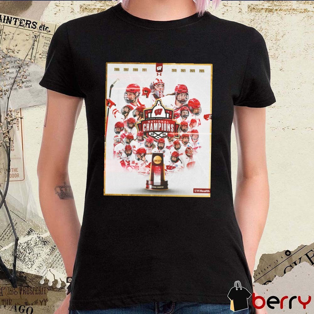Wisconsin Badgers Women’s Hockey National Champions 2006 – 2026 Poster t-shirt