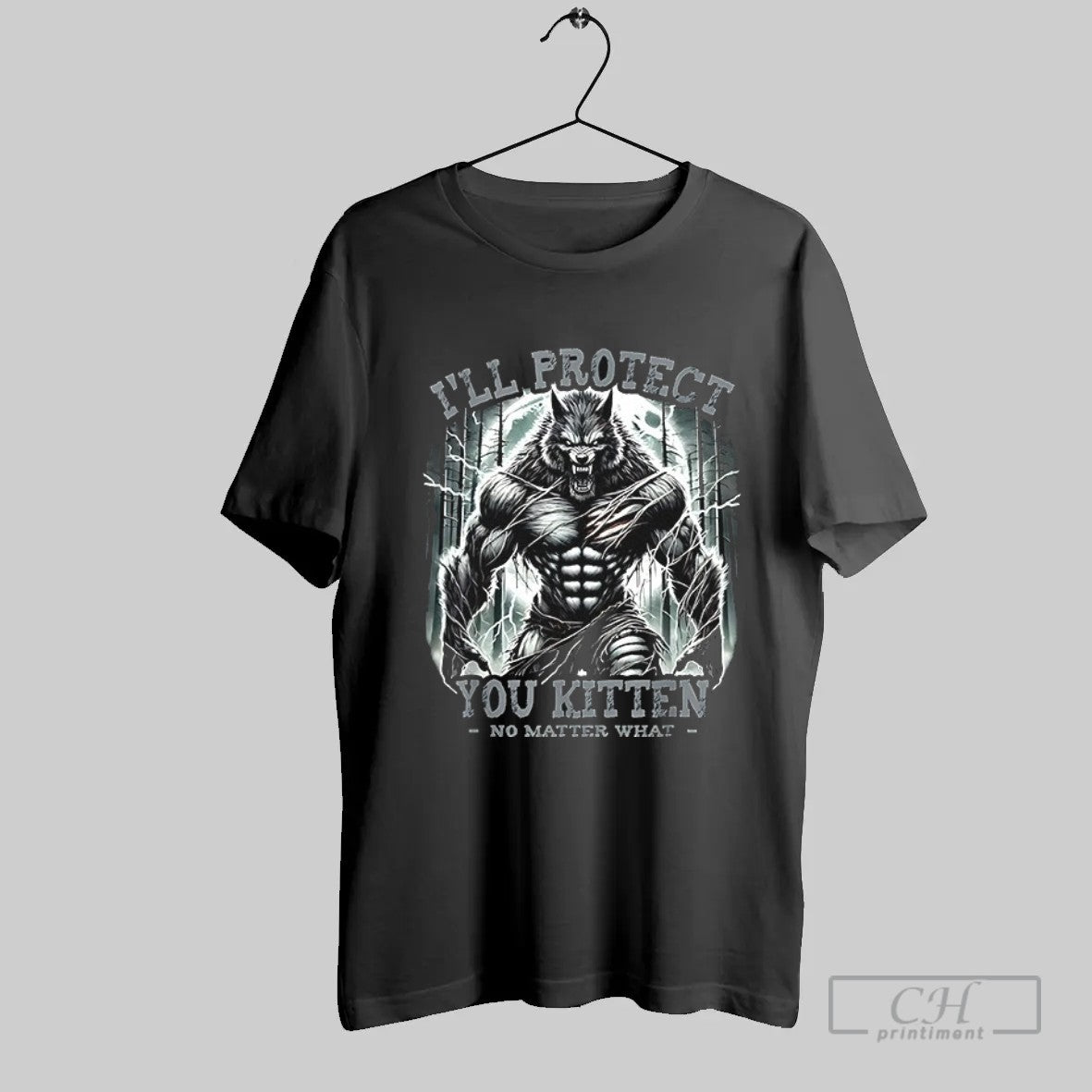 Official Wolf Ill Protect You Kitten No Matter What T Shirt