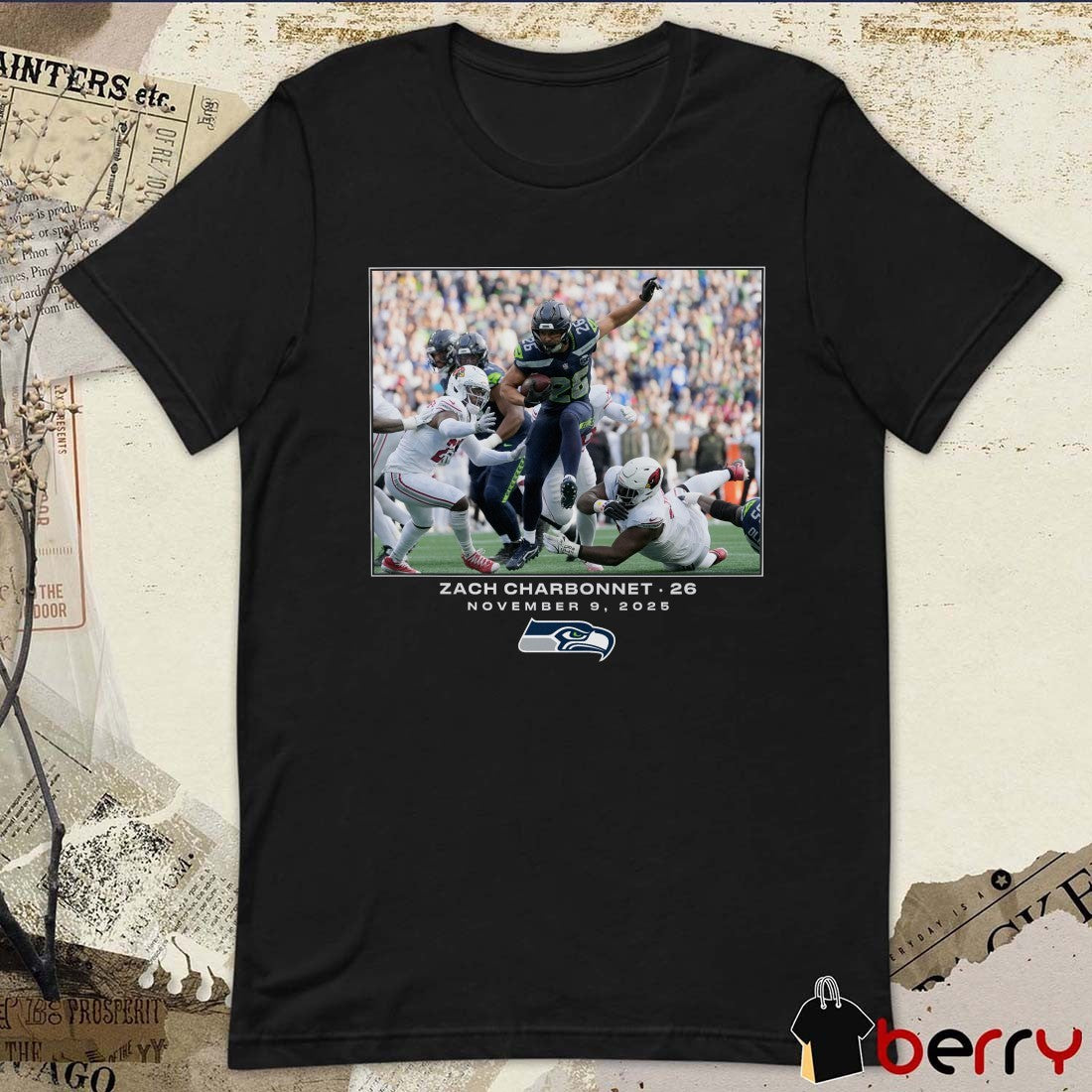 Zach Charbonnet Seattle Seahawks NFL Flash Features Week 10 November 9 2025 t-shirt