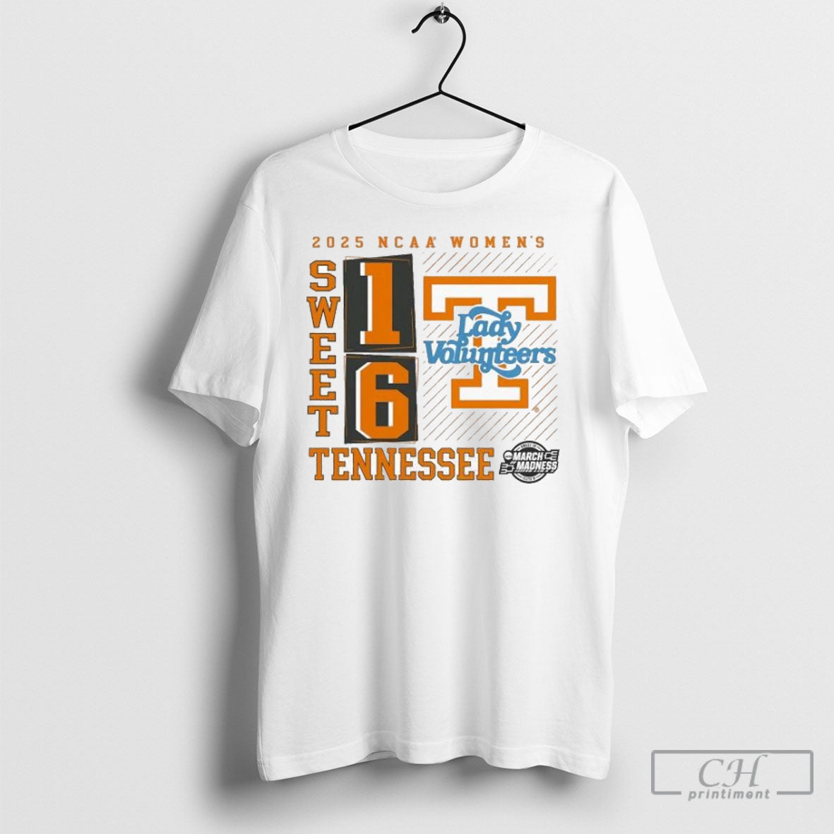 Official Ennessee Volunteers 2025 Lady Volunteers Ncaa Womens March Madness Sweet 16 T Shirt