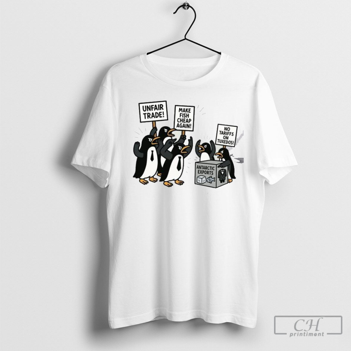 Officialpenguins Resist Unfair Trade Make Fish Cheap Again No Tariffs On Tuxedos Tee Shirt
