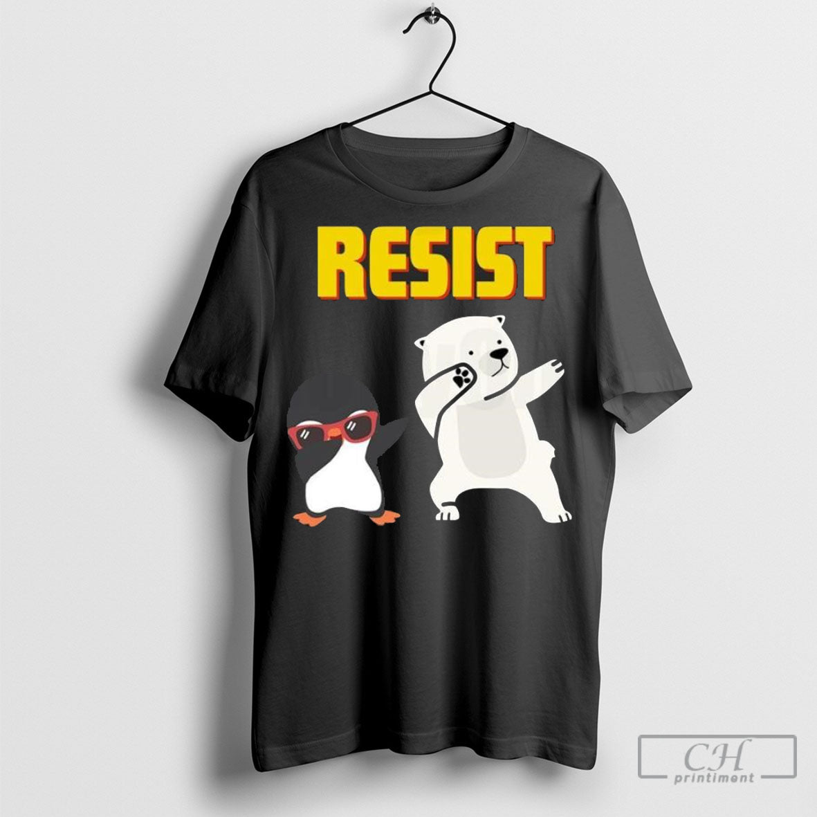 Officialresist Penguin Bear Dabbing Tee Shirt