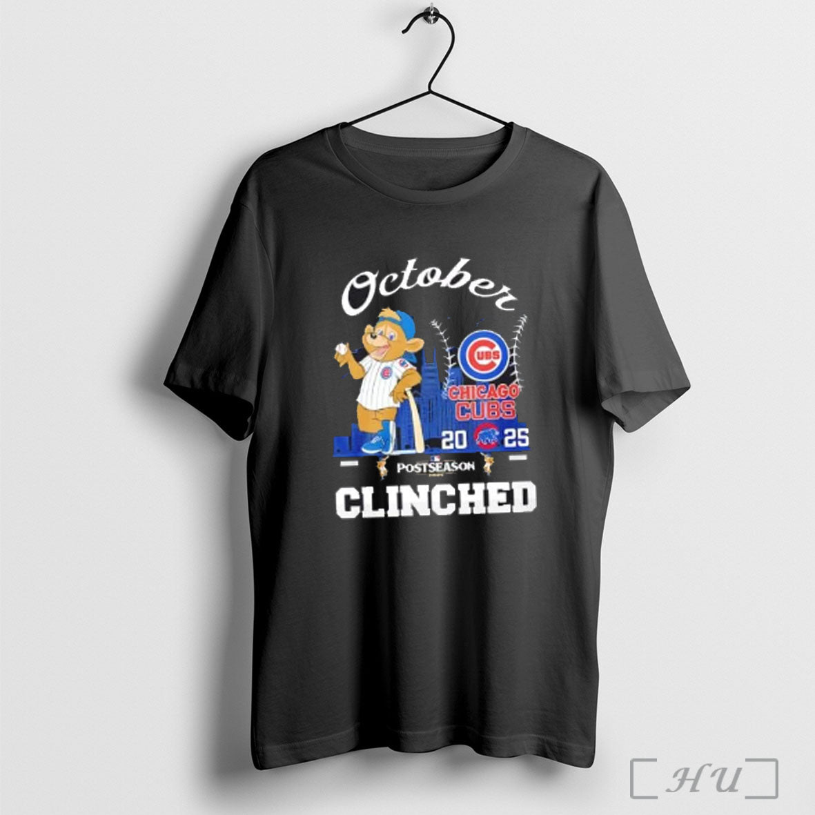 Officials 2025 October Mlb Postseason Chicago Cubs Mascot Clinched T Shirt