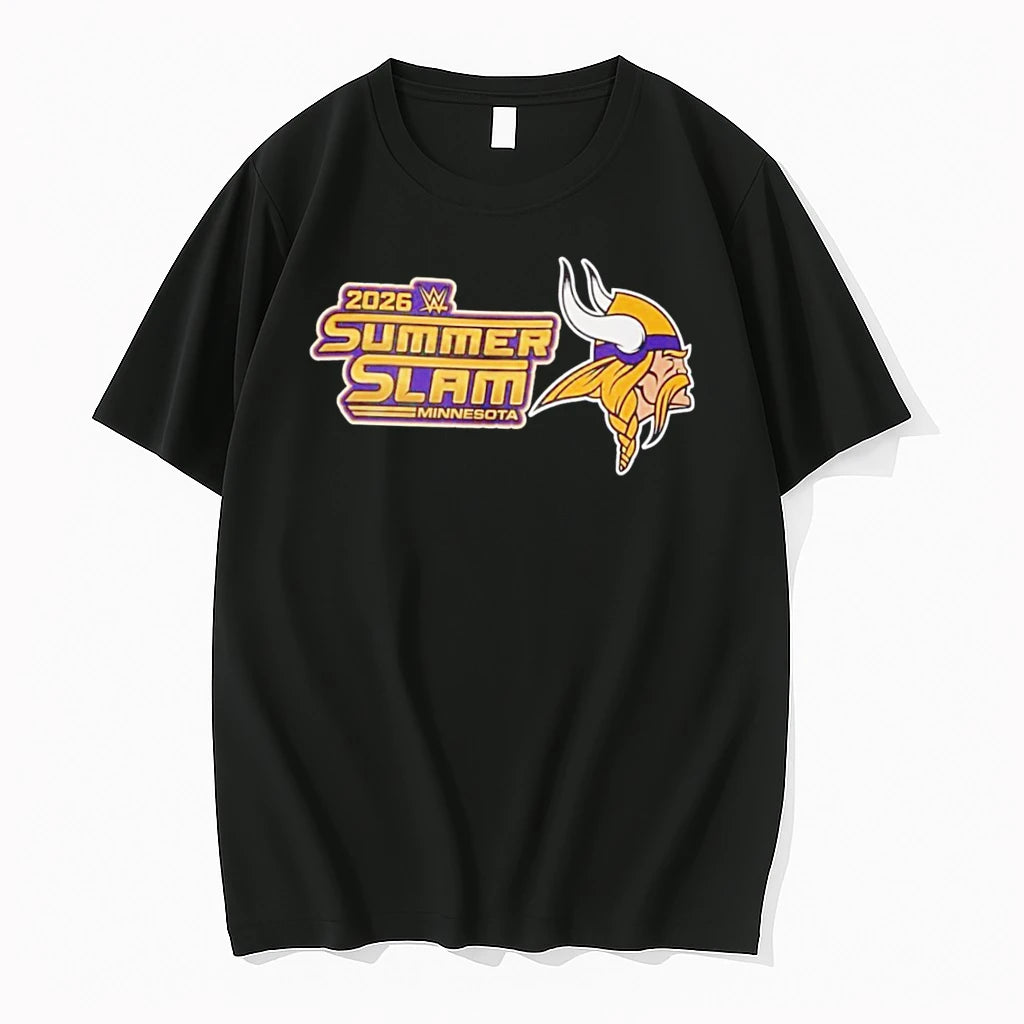Officials 2026 Summerslam Minnesota Vikings Logo Tee Premium T Shirt