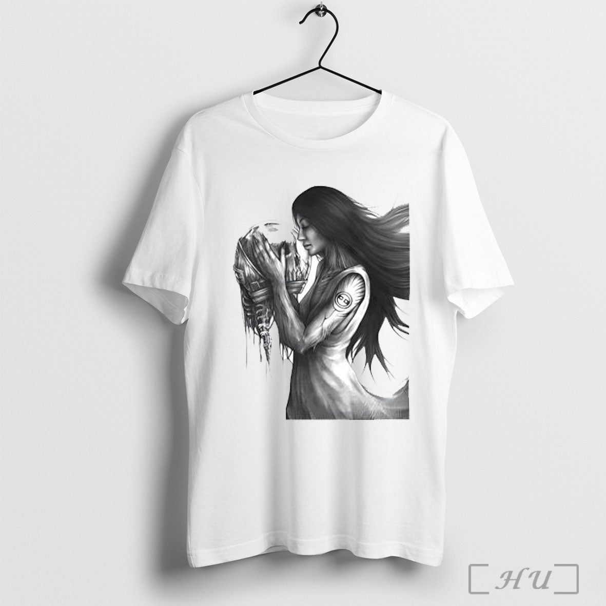 Officials A Woman Holding A Skull Eerie And Mystical Pencil Art T Shirt