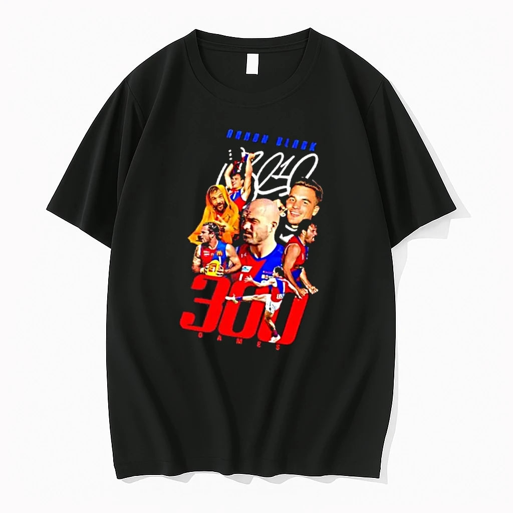 Officials Aaron Black 300 Games Australian Football Player Photo Collage Bootleg Mens T Shirt Sweater