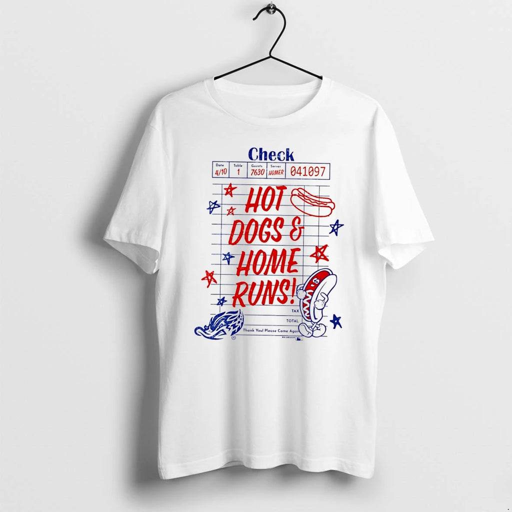 Officials Akron Rubberducks Hot Dogs Home Runs Restaurant Check Tee Premium T Shirt