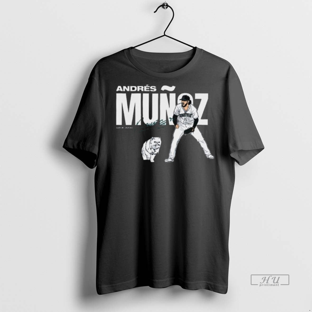 Officials Andres Munoz Seattle Mariners Signature Long Sleve Tee Shirt Sweater