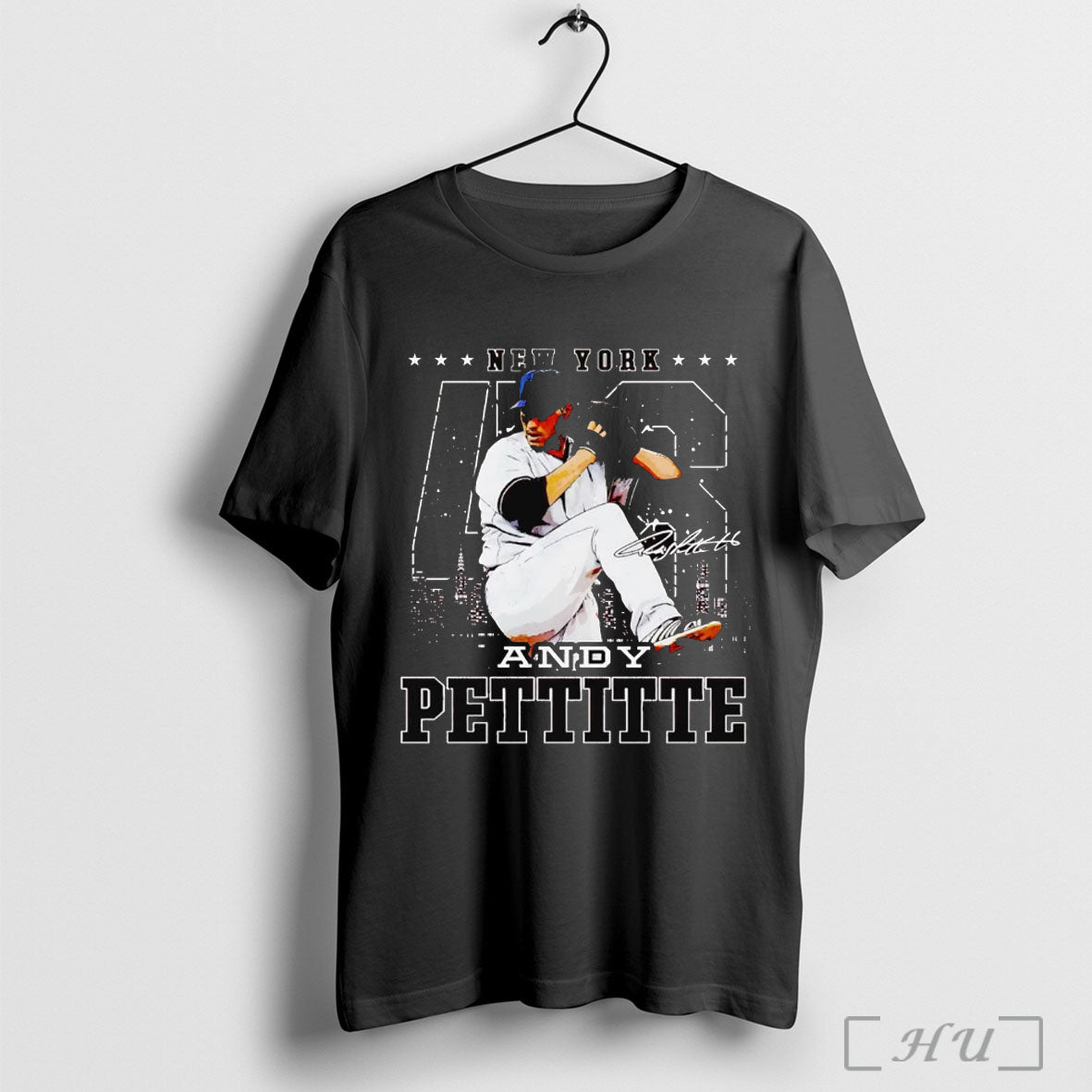 Officials Andy Pettitte New York Skyline Signature T Shirt