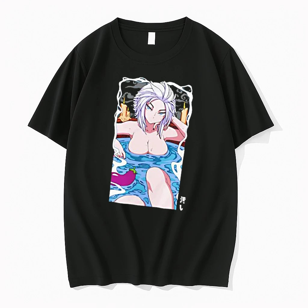 Officials Anime Girl In Hot Tub With Eggplant Premium T Shirt