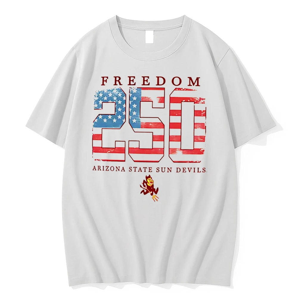 Officials Arizona State Sun Devils Americana Freedom 250th Logo Tee T Shirt Sweater